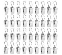ALLisWE 100 Pezzi Clip per Tende con Ganci Mollette in Acciaio Inox per Tendaggi Multifunzione Antiruggine Clip Tenda Doccia in Metallo per Ufficio La Decorazione Domestica Luci Stringa Carte Foto