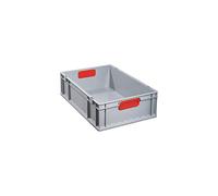 Allit 1.160.132,3 cm 1.567,2 cm Eurobox con maniglie chiuse, grigio/rosso, 600 x 400 x 170 mm