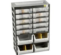 Allit 458140 - Contenitore per piccoli oggetti, 1 pezzo, nero/giallo