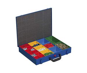 Allit - Valigetta per attrezzi, in metallo stagno, per pezzi piccoli, EuroPlus 23, con scomparti, dimensioni 44/23 x 63 cm, colore: Blu