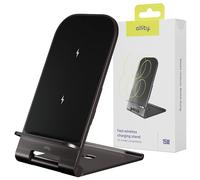 Allity Caricatore wireless Qi da 15 W, con funzione di supporto, pieghevole, ricarica rapida USB-C per iPhone, Android, caricatore induttivo con supporto per cellulare, alluminio, grigio