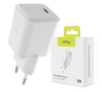 Allity GaN USB C Caricabatterie 20W 1x USB-C PD Caricatore rapido ATC-01-20WC Alimentatore compatto Mini Power Adapter Charger Bianco