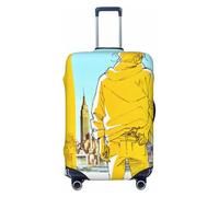 Alliya Banana Fish - Copertura elastica per valigie da viaggio, adatta per bagagli da 45,7 a 81,7 cm, Nero , S