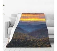 Alliya Blue Ridge Parkway Mountains - Coperta in flanella ultra morbida (stile verticale) per riposarsi a casa o in ufficio