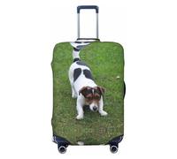 Alliya Cani che giocano sul prato elastico da viaggio copertura valigia Protector adatto per bagagli 45-81 cm, Nero , L