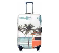 Alliya Copertura elastica per bagagli da viaggio colorata con palma da autobus, adatta per bagagli da 45,7 a 81,7 cm, Nero , L
