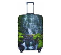 Alliya Copertura elastica per valigie da viaggio, con cascata, adatta per bagagli da 45,7 a 81,7 cm, colore: verde, Nero , L