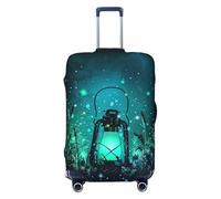 Alliya Fireflies and Lantern - Copertura elastica per valigie da viaggio, adatta per bagagli da 45,7 a 81,7 cm, Nero , M