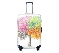 Alliya Four Seasons Spring Tree - Copertura elastica per valigie da viaggio, adatta per bagagli da 45,7 a 81,7 cm, Nero , M