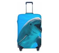 Alliya Happy Dolphin - Copertura elastica per valigie da viaggio, adatta per bagagli da 45-81 cm, Nero , M