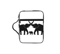 Alliya Old Elephant and Young Elephant Bibbia Borsa per il trasporto con manico e tasca con cerniera