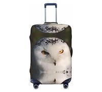 Alliya Snowy Owl Eyes - Copertura elastica per valigie da viaggio, adatta per bagagli da 45,7 a 81,7 cm, Nero , S