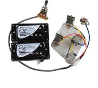 alljita 1 set Alnico 5 Humbucker ProBucker Pickup con interruttore a pressione pentola con circuito Boad doppia bobina Pickup per chitarre Epiphone LP (telaio nero Bk)