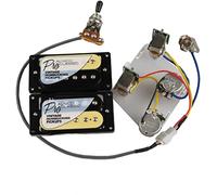 alljita 1 set Alnico 5 Humbucker ProBucker Pickup con interruttore a spinta Pot con circuito Boad doppia bobina Pickup per chitarre Epiphone LP (Zebra Bk Frame)