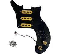 alljita Aggiornamento precablato battipenna per chitarra caricato SSS singola bobina oro pickup cablaggio di saldatura set di ricambio per parti speciali per chitarra rossa