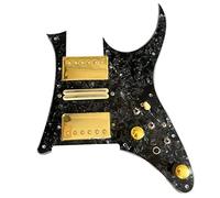 alljita HSH - Battipenna per chitarra con set di pickup Alnico V dorato, multifusione a 7 vie, potenziometro push pull a 3 strati, mini pickup humbucker ad alta potenza (perla nera)