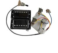 alljita Set di pickup Humbucker di alta qualità con manico e ponte con cablaggio 4C e interruttore push-pull per chitarra elettrica Gibson Epiphone (telaio nero argento)