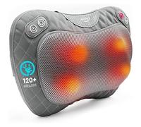 ALLJOY Cuscino Massaggiante Ricaricabile, Massaggiatore Schiena Cervicale e Collo Riscaldante, 4 Massaggio Nodi e 3 Velocità, Regalo per Donne Uomini, Massaggiatore per Auto da Ufficio a Casa