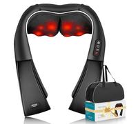 ALLJOY Massaggiatore Cervicale, Massaggiatore per Collo e Spalle con Riscaldamento, Massaggio Shiatsu Elettrico Schiena 3D Tre Velocità Regolabili,Regalo per Uomo Donna,Nero