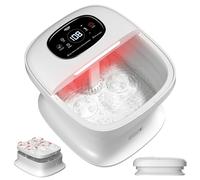 ALLJOY Pediluvio Massaggiatore Piedi, Massaggio Piedi con Rullo Massaggiatore Automatico, Termica Foot Spa per Alleviare Il Dolore, 24 Temperatura, Pietra Pomice, 6 Timer, Luce Rossa