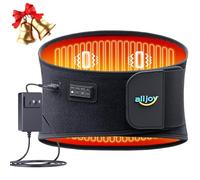 ALLJOY Termoforo Elettrico per Mal di Schiena - Massaggiatore Schiena Lombare con 3 Calori & 5 Vibrazioni, Timer 3 Tempi, Regalo per Donne Uomini Mamma Papà (Con Cavo)