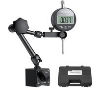 ALLmeter Comparatore Digitale Centesimale 0-25.4mm con Base Magnetica 60kg, Risoluzione 0.01mm/0.0005", Strumento di Leva di Precisione per Tornio Fresatrice CNC, Display LCD, con Braccio Cardanico