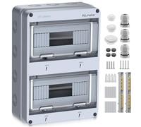 ALLmeter Scatola di Distribuzione 24 Moduli, Scatola dei Fusibili IP65 Impermeabile con Coperchio Trasparente PC Ignifugo, Distributore Elettrico per Interni ed Esterni