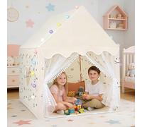 ALLmeter Tenda da Gioco per Bambini di 3-12 Anni con Luci LED, Facile da Montaggio in 10min, Capanna di Dimensioni 120×130×100cm per Interno ed Esterno con Disegno Fai da Te
