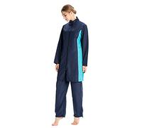 AllMonyba Costume da Bagno Musulmano da Donna 3 Pezzi Costume da Bagno Sportivo Islamico Costume da Bagno Completo Burkini con Cuffia da Nuoto