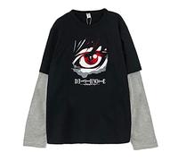 AllMonyba Maglietta Death Note Maglietta a Maniche Lunghe Casual Anime Magliette Cosplay Unisex Stampate con Occhi