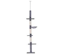 AllMyPets Albero Tiragraffi a 4 Livelli ad Altezza Regolabile Grigio 9GYAM254