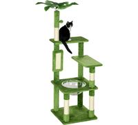 AllMyPets Albero Tiragraffi per Gatti Multilivello 49x49x142 cm Verde GNEF234