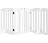 AllMyPets Cancelletto per Cani Pieghevole a 3 Pannelli 155x30x61cm Bianco R360WT