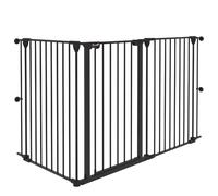 AllMyPets Cancelletto per Cani Taglia Media a 3 Pannelli 206x90 cm Nero D94DHBK