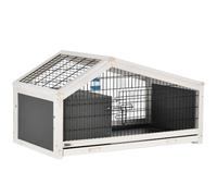 AllMyPets Conigliera Legno 1 Coniglio Vassoio Estraibile 90x53x50cm Grigio Scuro
