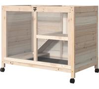 AllMyPets Conigliera Legno a 2 Piani Casetta Rampa Vassoio Estraibile 91.5 Legno
