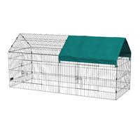 AllMyPets Gabbia per Conigli a Casetta con Tettuccio 220x85x103 Verde D5DH1GNVE