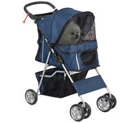 AllMyPets Passeggino per Cani Pieghevole Cestino e Portabicchiere Blu U5750DB