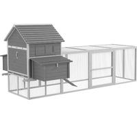 AllMyPets Pollaio da Giardino con Casetta per Galline, Rampa e Area Aperta 310.5x149.5x149 cm colore Grigio - A1801GYAO10