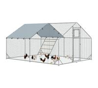 AllMyPets Recinto per 12-18 Galline Tetto Impermeabile 3x4x1.9 m Argento U6201SR