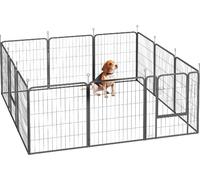 AllMyPets Recinto per Cani 12 Pannelli Modulabili in Acciaio Nero R5251BK