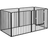 AllMyPets Recinto per Cani a 6 Pannelli Modulabili da Interno ed Esterno in Acciaio 164x83x80 cm colore Nero - A1930BKAO10