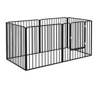 AllMyPets Recinto per Cani a 6 Pannelli Modulabili in Acciaio Nero A1930BKAO10