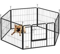 AllMyPets Recinto per Cani a 6 Pannelli Modulabili in Acciaio Nero R4610BK