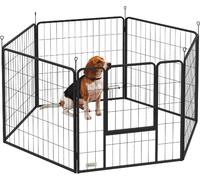 AllMyPets Recinto per Cani a 6 Pannelli Modulabili in Acciaio Nero R4621BK