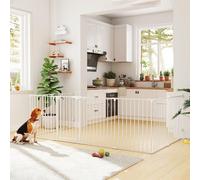 AllMyPets Recinto per Cani a 8 Pannelli con Chiusura Automatica 61x3x75cm Bianco