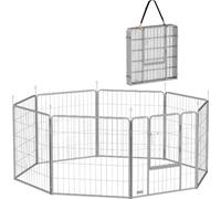AllMyPets Recinto per Cani a 8 Pannelli Modulabili in Acciaio Argento R4821SR