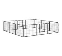 AllMyPets Recinto per Cani Animali Domestici 12 Pannelli in Acciaio 2 Ingressi