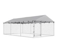 AllMyPets Recinto per Cani da Esterno con Rete Zincata 4x2.3x1.5 m Argento