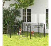 AllMyPets Recinto per Cani in Acciaio 12 Pannelli Modulabili da 80x100 cm Grigio